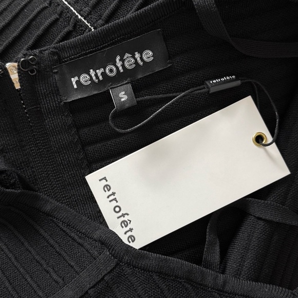 NWT RETROFETE Bandage Knit Square Neck Sleeveless Back Zip Bodycon Maxi Dress S - Picture 5 of 5